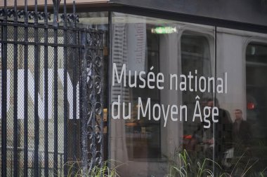 Paris, Fransa - 16 Mart 2019: Muse Ulusal du Moyen ge, Cluny Müzesi - Ulusal Müzesi ortaçağ, 5 arrondissement 6'yer yer Paul-Painlev