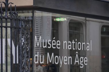 Paris, Fransa - 16 Mart 2019: Muse Ulusal du Moyen ge, Cluny Müzesi - Ulusal Müzesi ortaçağ, 5 arrondissement 6'yer yer Paul-Painlev