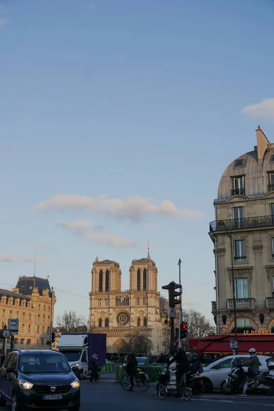 Paris Franciaország Március 2019 Notre Dame Székesegyház Középkori Katolikus Katedrális — Stock Fotó