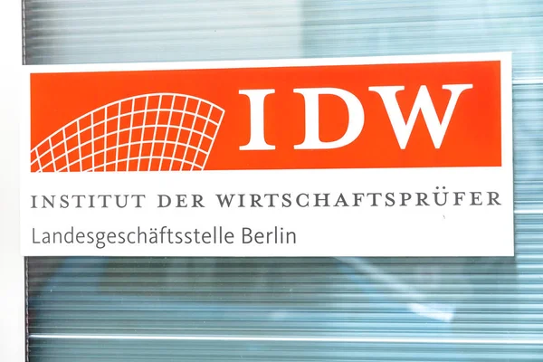 Berlin Deutschland April 2019 Unterschrift Des Instituts Der Wirtschaftsprfer Idw — Stockfoto