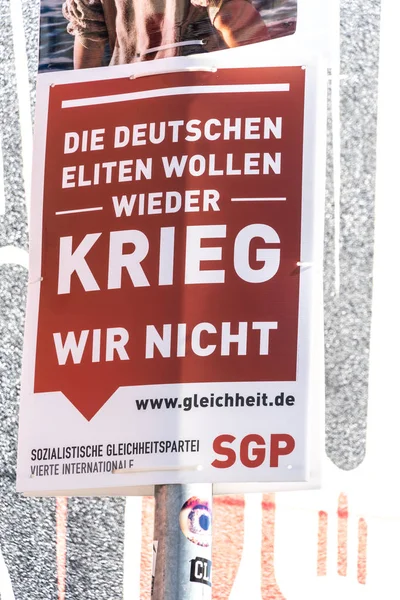 Berlin Németország Április 2019 Politikai Kampány Poszter Szocialista Esélyegyenlőségi Párt — Stock Fotó