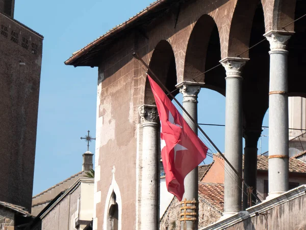 Roma Italia Agosto 2018 Casa Dei Cavalieri Rodi Casa Los —  Fotos de Stock