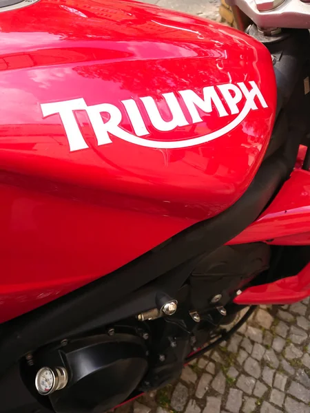 Berlin Allemagne Avril 2019 Moto Red Triumph Fondée 1984 Triumph — Photo