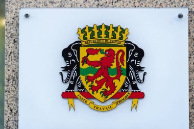 Berlin, Almanya - 19 Nisan 2019: Kongo Cumhuriyeti Büyükelçiliği binası, Ambassade de la Rplubique Dmocratique du Kongo