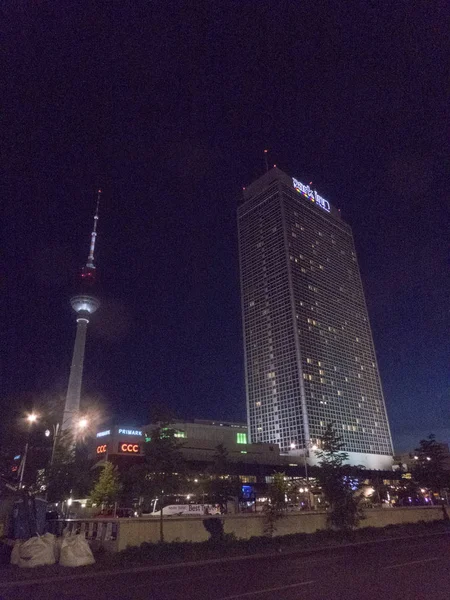 베를린 2018년 알렉산더 플라츠 텔레비전 래디슨 마천루 — 스톡 사진
