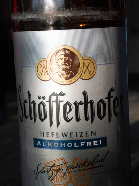 Berlin Germany May 2018 Alcohol Free Schfferhofer Beer Schofferhofer German — Stock Photo, Image