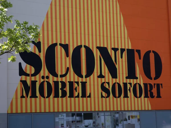 Berlín Alemania Mayo 2018 Sconto Moebel Store Signage Filial Mobel — Foto de Stock