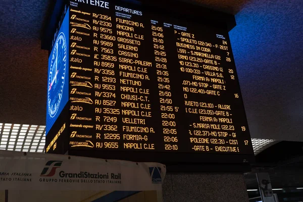 Rome Italy August 2018 Electronic Departures Timetable Display Board Showing — Stock Photo, Image