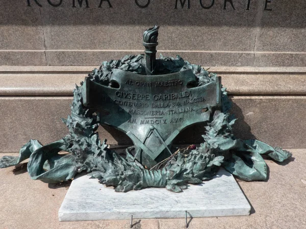 Rome Italy August 2018 Detail Monument Dedicated Giuseppe Garibaldi Janiculum — Stock Photo, Image