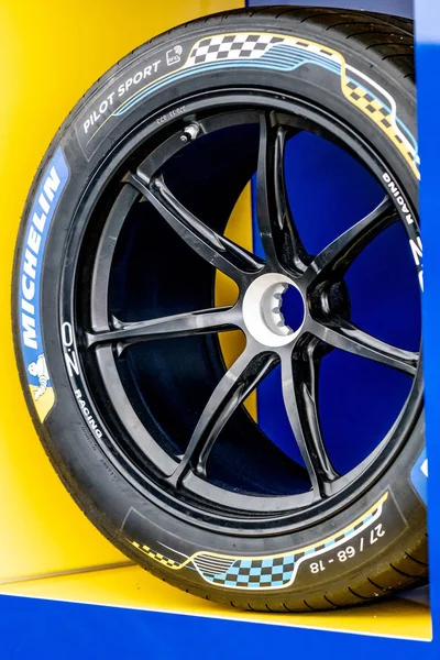 2019年5月25日 米其林赛车轮胎 法国轮胎制造商米其林是世界四大轮胎制造商之一 — 图库照片