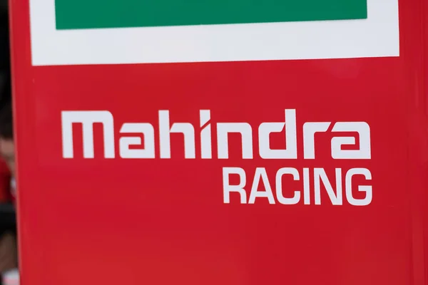 Berlin Niemcy Maja 2019 Banner Mahindra Racing Zespół Motorsport Własnością — Zdjęcie stockowe