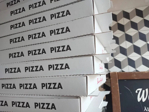 Pila Cajas Pizza — Foto de Stock