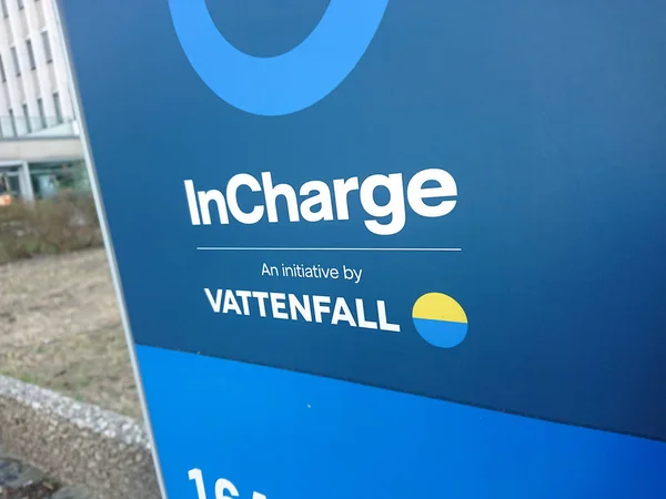 Berlino Germania Febbraio 2019 Stazione Ricarica Veicoli Elettrici Incharge Vattenfall — Foto Stock