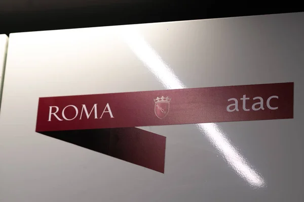 Rome Italië Februari 2019 Banner Van Het Bedrijf Van Tramways — Stockfoto