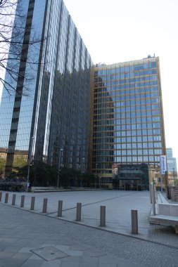 Berlin, Germany - April 18, 2019: Axel Springer SE headquarters in Kreuzberg district. The Axel Springer AG is a German digital publishing company, responsible among others of the newspaper 'die Welt'