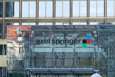 Berlin, Germany - April 18, 2019: Axel Springer SE headquarters in Kreuzberg district. The Axel Springer AG is a German digital publishing company, responsible among others of the newspaper 'die Welt'
