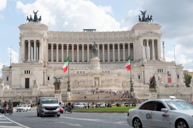 Roma, İtalya - 2 Eylül 2018: Piazza Venezia'dan Anavatan Sunağı. Anıt aynı zamanda 1885 yılında tasarlanan ve 1925 yılında tamamlanan Victor Emmanuel Ii Ulusal Anıtı olarak bilinir