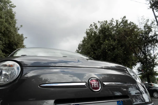 Roma Itália Setembro 2018 Carro Fiat 500 Vista Frontal Fiat — Fotografia de Stock