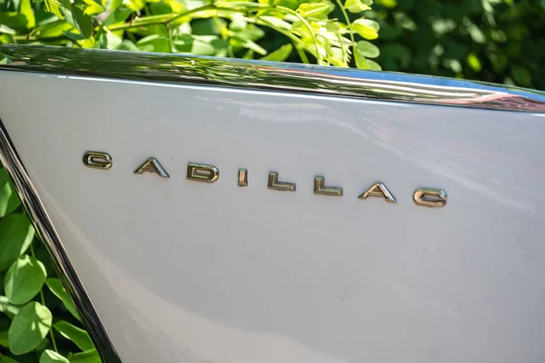 Berlín Alemania Junio 2019 Coche Clásico Cadillac Blanco Fundada 1902 — Foto de Stock