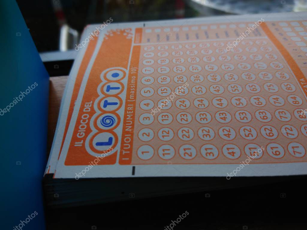 Italian Lottery game Lotto play slip