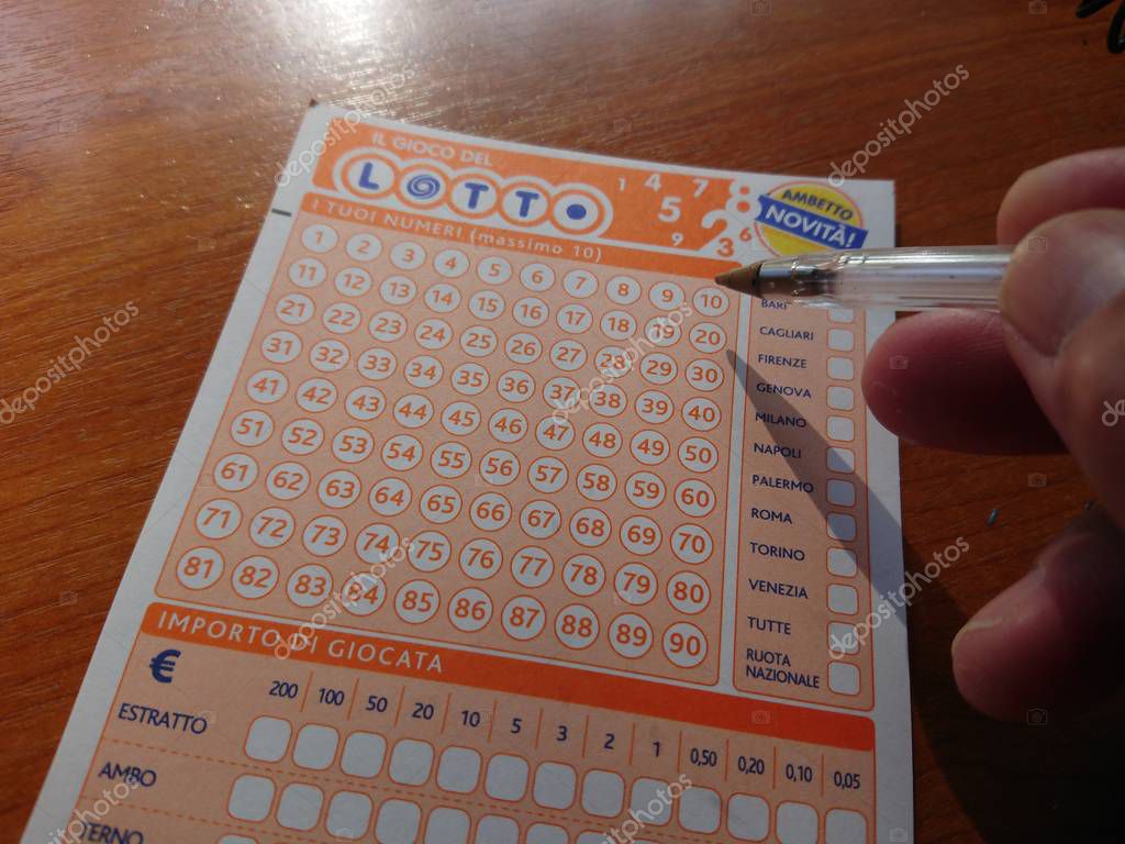 Rome, Italy - September 4, 2018: Italian Lottery game Lotto play slip