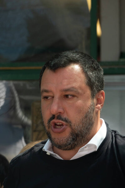Rome, Italy - July 17, 2019: Matteo Salvini, Deputy Prime Minister of Italy and Minister of the Interior since June 2018. He has also been Federal Secretary of the Northern League since December 2013