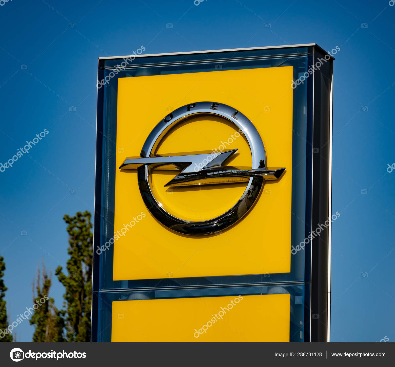 Berlin Germany June 2019 Opel Car Dealership Signage Opel German