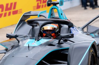 Berlin, Almanya - 25 Mayıs 2019: Abb Fia Formula E şampiyonası sırasında Hwa Racelab yarış otomobilinde Belçikalı yarış pilotu Stoffel Vandoorne