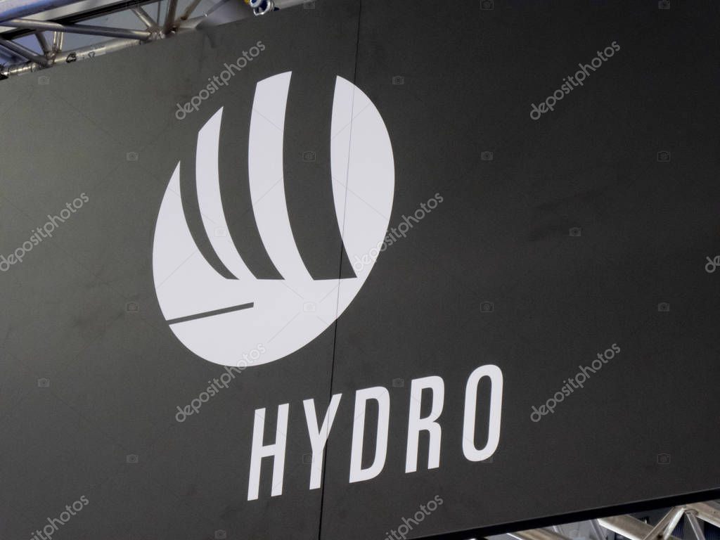 Berlin, Germany - June 19, 2018: Sign of Hydro Aluminium Rolled Products A/S, Norwegian aluminium company, supplier also of aluminium coils for transformer windings