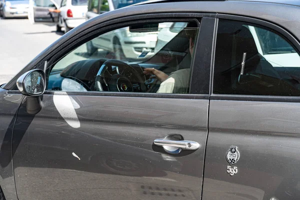 Roma Itália Agosto 2019 Abarth 595 Car Abarth Spa Uma — Fotografia de Stock