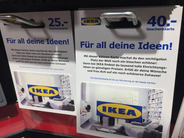 Berlin Deutschland September 2019 Ikea Geschenkkarten Zum Verkauf Ausgestellt Ikea — Stockfoto