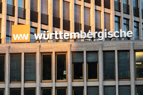 Berlin Allemagne Août 2019 Signalisation Wrttembergische Versicherung Sur Extérieur Bâtiment — Photo