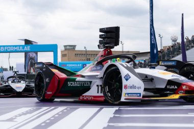 Berlin, Almanya - 25 Mayıs 2019: Audi Sport Abt Schaeffler yarış arabası