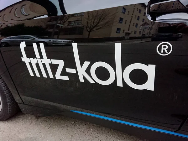Berlin Germany March 2019 Fritz Kola Advertising Banner Black Car — ストック写真