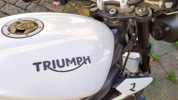 Berlin Deutschland März 2020 White Triumph Motorrad Triumph Motorcycles Ltd — Stockfoto
