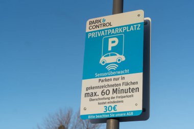 Bir Almanca metin ile Park ve Kontrol İmzalama 