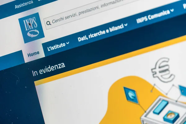 Roma, İtalya - 18 Haziran 2020: Istituto nazionale della previdenza sociale, Ulusal Sosyal Güvenlik Enstitüsü, İtalyan kamu emeklilik sisteminin ana kuruluşu