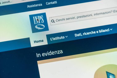 Roma, İtalya - 18 Haziran 2020: Istituto nazionale della previdenza sociale, Ulusal Sosyal Güvenlik Enstitüsü, İtalyan kamu emeklilik sisteminin ana kuruluşu