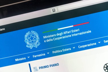 Roma, İtalya - 18 Haziran 2020: İtalya Dışişleri ve Uluslararası İşbirliği Bakanlığı 'nın web sitesi, İtalya Cumhuriyeti Hükümeti Dışişleri Bakanlığı