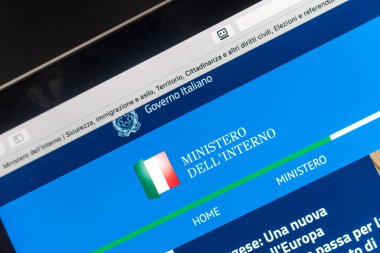 Roma, İtalya - 18 Haziran 2020: İtalya İçişleri Bakanlığı 'nın bir devlet dairesi olan web sitesi