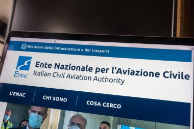 Roma, İtalya - 18 Haziran 2020: İtalyan Sivil Havacılık Dairesi 'nin ana sayfası, Enac, İtalya Ulusal Havacılık Dairesi