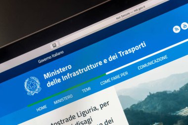 Roma, İtalya - 18 Haziran 2020: İtalya Altyapı ve Ulaştırma Bakanlığı 'nın web sitesi, İtalya Cumhuriyeti ulaştırma bakanlığı