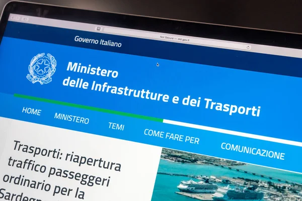 Rome Italy June 2020 Website Home Page Italian Ministry Infrastructure — 스톡 사진