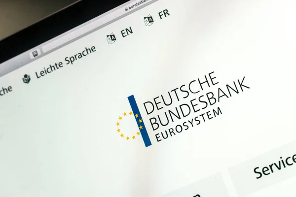Berlino Germania Giugno 2020 Home Page Della Deutsche Bundesbank Tedesca — Foto Stock