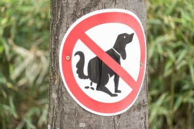 Köpeklerin kaka yapmasına izin yok. Köpek kakası işareti yok.