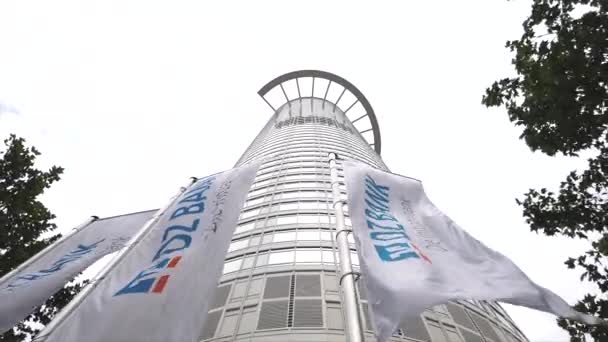 Frankfurt Main Germany June 2020 Westendstrasse Storey Skyscraper Forming Headquarters — Stock Video