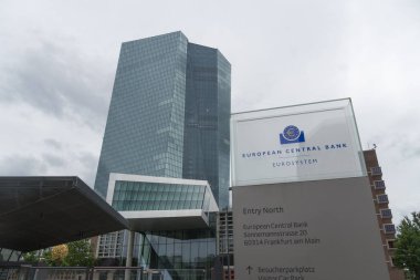 Frankfurt am Main, Germany - June 28, 2020: Seat of the European Central Bank ECB located in Ostend, Frankfurt clipart
