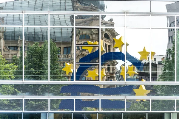 Frankfurt Main Németország 2020 Június Európai Központi Bank Előtt Felállított — Stock Fotó