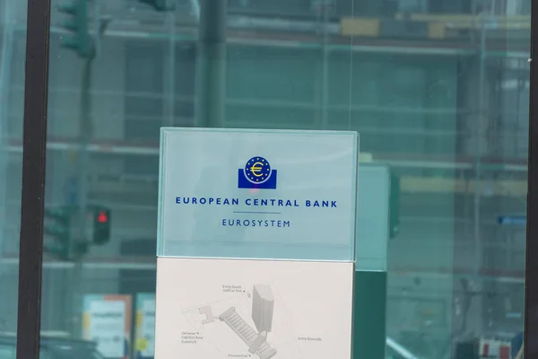 Frankfurt Main Németország 2020 Június Európai Központi Bank Zászlaja — Stock Fotó