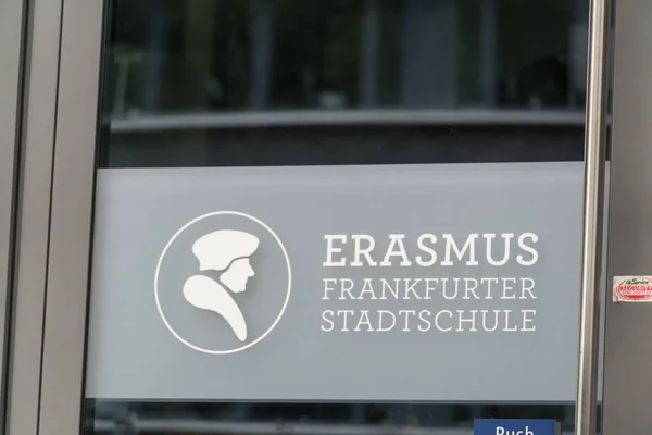Frankfurt Main Tyskland Juni 2020 Signage Campus Erasmus Schule Erasmus — Stockfoto